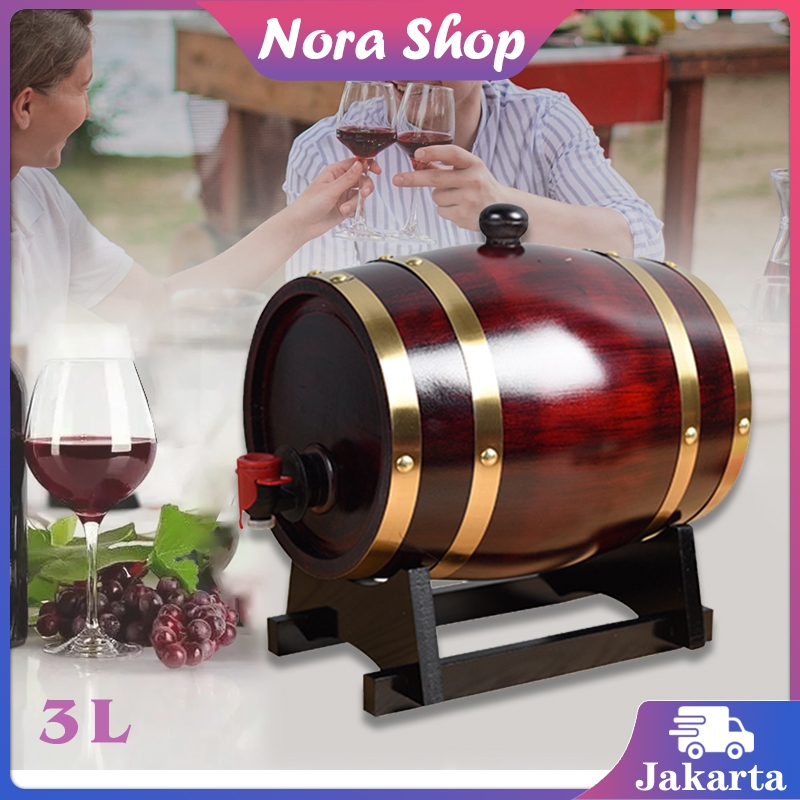 3L Tong Wine Oak Barrel Wine Dispenser / Oak Barrel Tong / Tong Wine