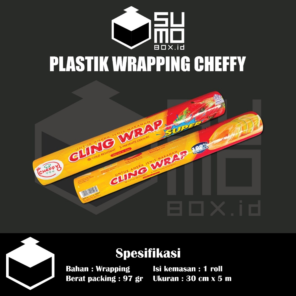 Cheffy Cling Wrap EKONOMIS REFILL 30cm x 5m TANPA DUS / Plastik Wrapping Makanan Buah Sayur