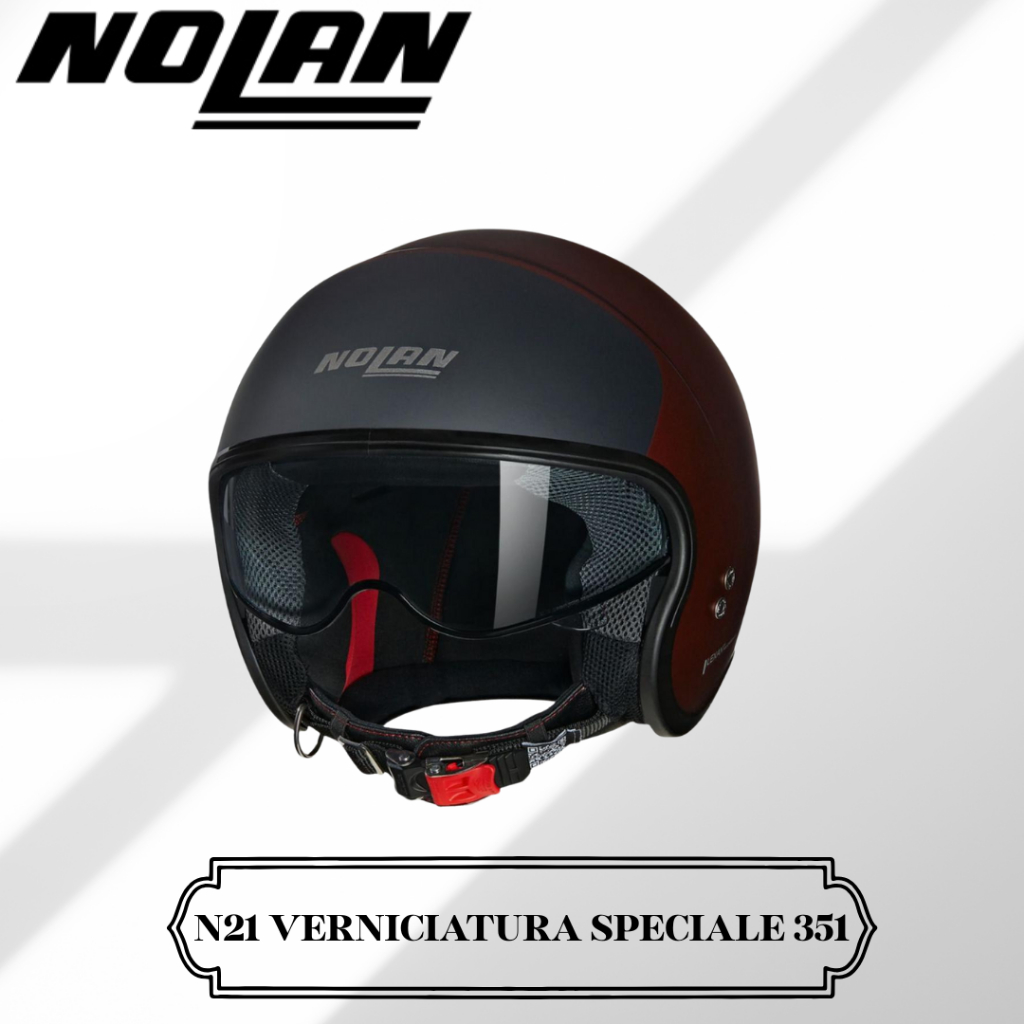 Helm Half Face Nolan N21 Verniciatura Speciale 351 Visceral Red Black Helmet SNI ECE Original