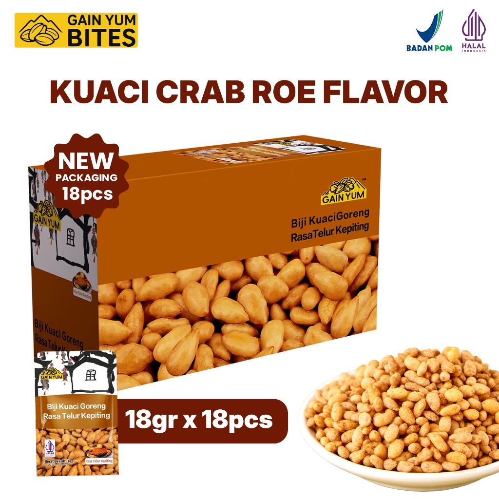 Gain Yum - Kuaci Kupas Rasa Telur Kepiting 18pcs BOX