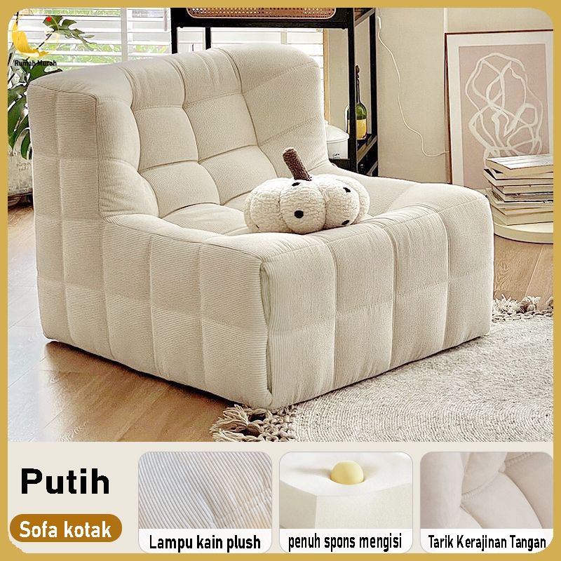 Sofa Malas Single Tatami, Sofa Kecil Teras & Kamar Tidur, Bisa Duduk & Tidur, Sofa Santai Gaya Retro