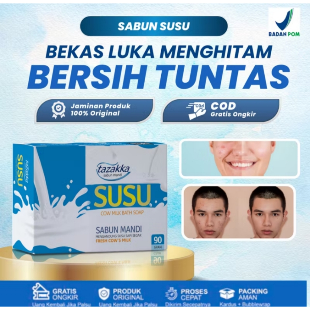 Sabun Penghilang Bekas Luka SABUN PEMUTIH BADAN BPOM TERAMPUH , Sabun Susu Penghilang Bekas Koreng, 