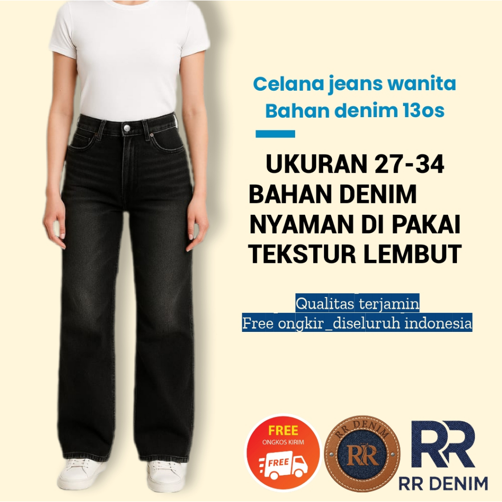 Jeans Kulot High Waist Unisex – Denim Gombrong Pria & Wanita