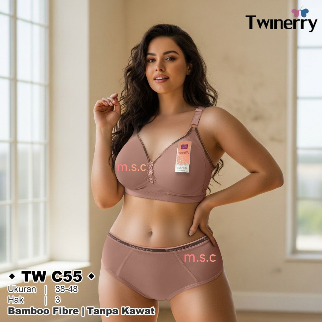 Bh Bra Polos Cup Besar (C) Ukuran 38 - 48 Kait 3 Busa Sedang Tanpa Kawat #C55