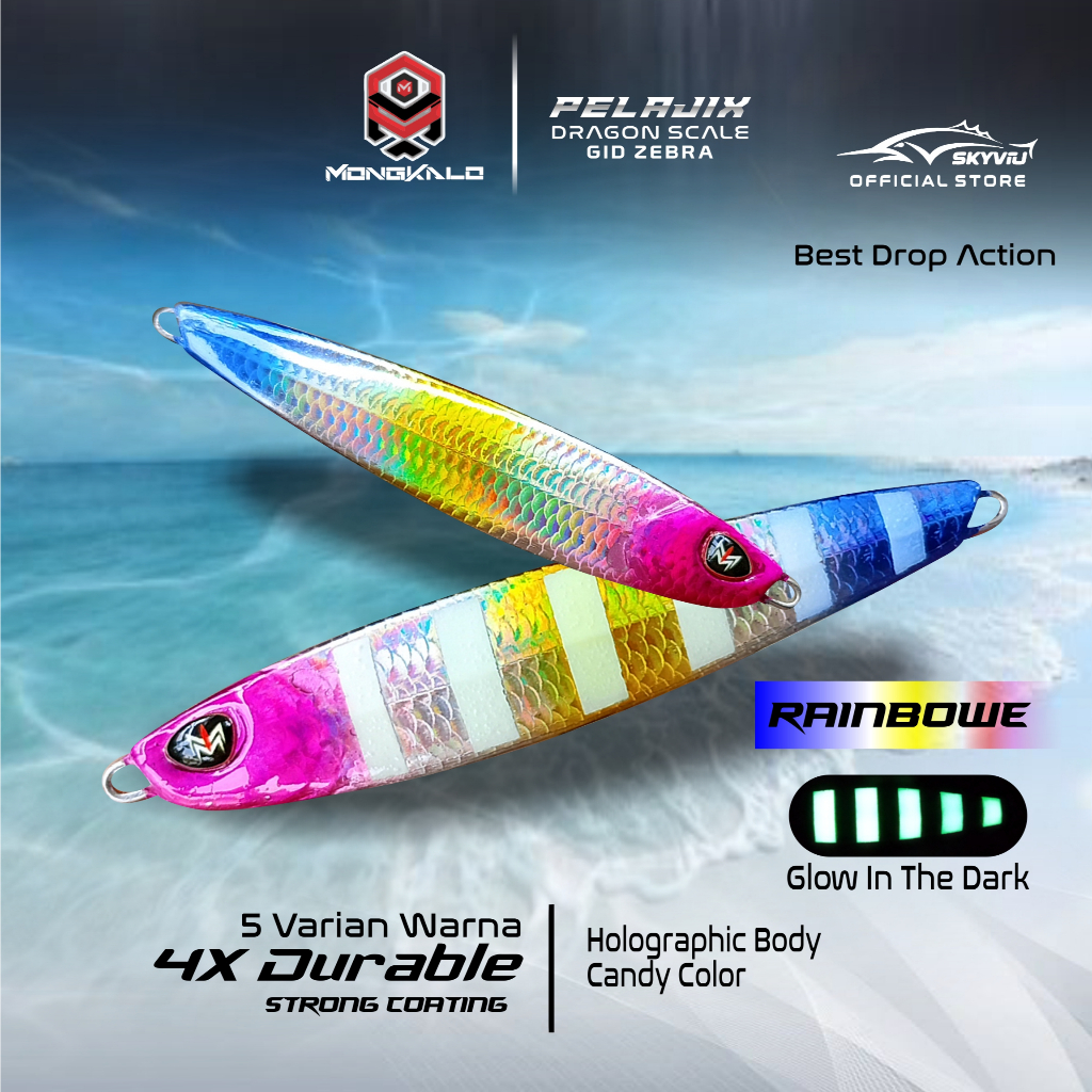 Mongkalo Pelajix Sisik-Kecil GID-Zebra noMotif Candy 10 Rainbow