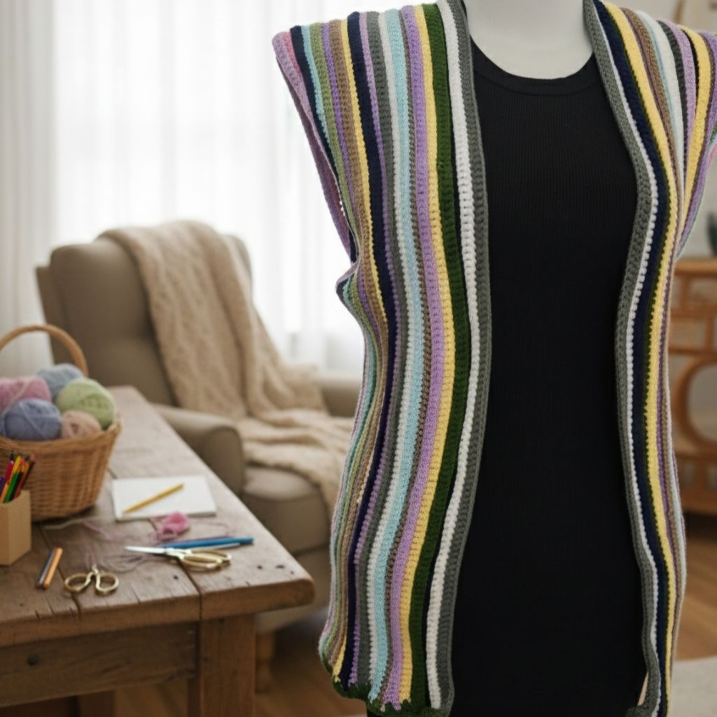 Vest Rajut Salur/crochet handmade.
