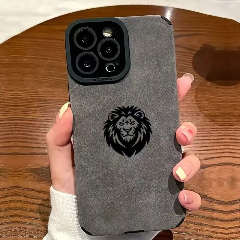 EATHER CASE IPHNE MOTIF COWOK SINGA ANTICRACK FOR IPHONE XR CASE IPHONE 11 PRO MAX , 13 PRO MAX