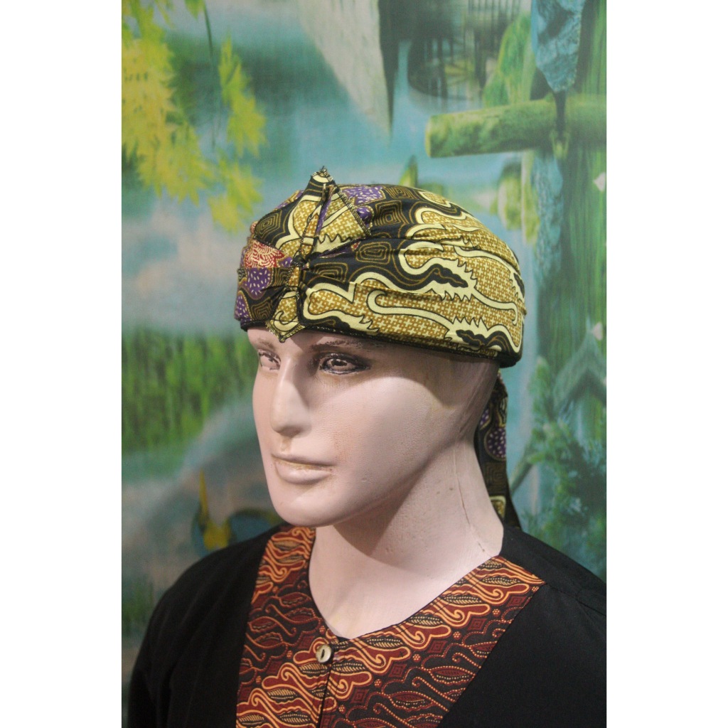 blangkon iket kepala sunda jawa tradisional batik dewasa atas tutup (IKTD HIJAU)