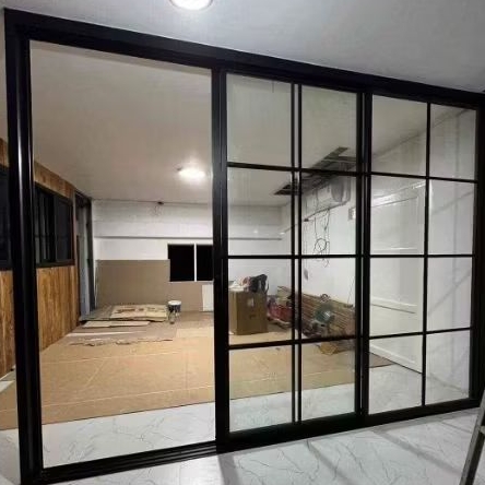 Kusen Pintu sliding door Aluminium motif ornamen