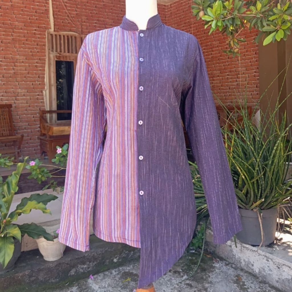 KEMEJA WANITA KOMBINASI LURIK