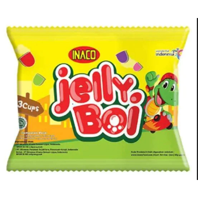 Inaco Jelly Boi Netto 33 Gram isi 3 Pcs Makanan Ringan Snack Cemilan Anak Jeli Agar Puding Pudding G