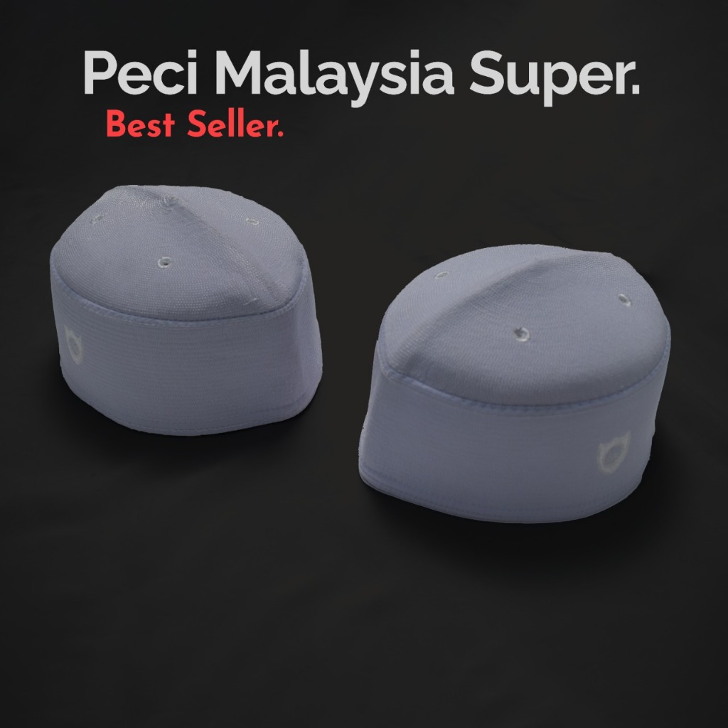 Peci Songkok Kopiah Malaysia Super Putih Polos harga terjangkau kualitas bagus ukuran standar dewasa