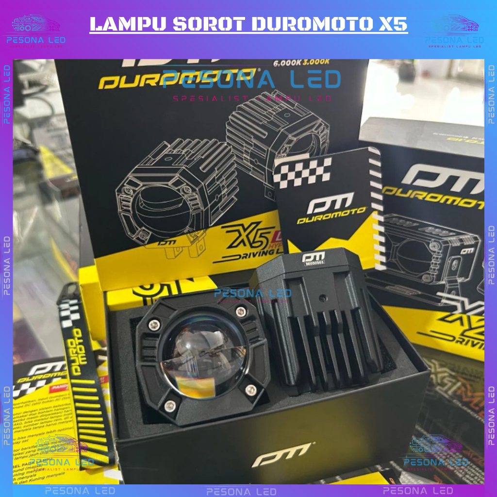 Lampu Sorot Duromoto X5 Foglamp Mobil Motor Touring