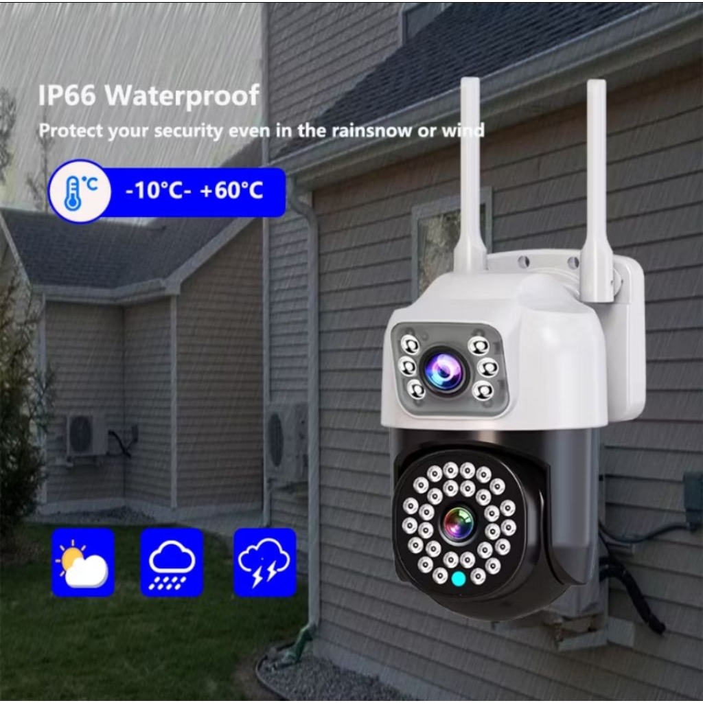 camera cctv outdoor waterproof dual lens v380/v380pro