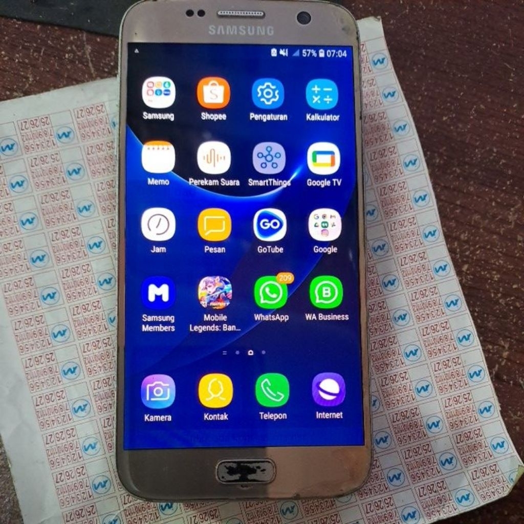 lcd samsung s7 plat ori copotan.