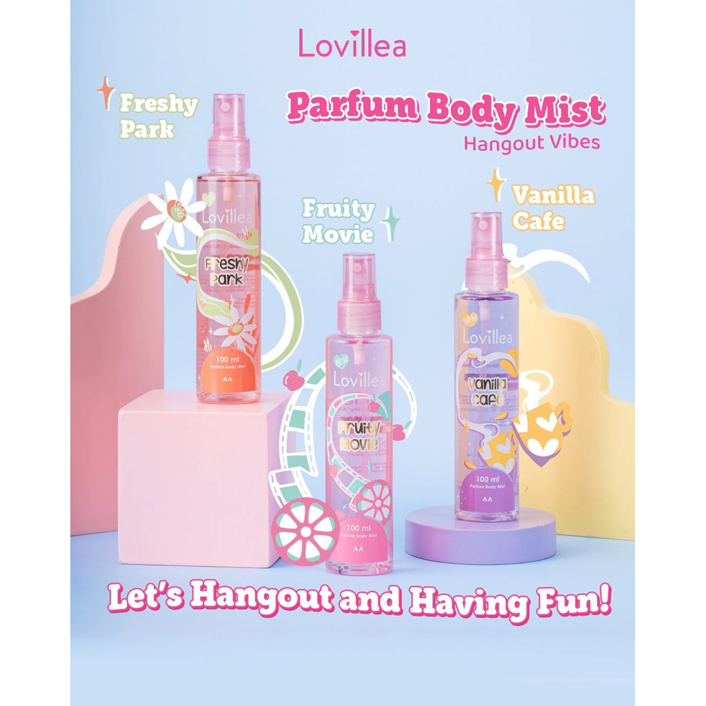 ❤️ VEY ❤️ LOVILLEA Parfum Body Mist Hangout Vibes 100 ml / Parfum Remaja Wangi Segar / Spray Cologne