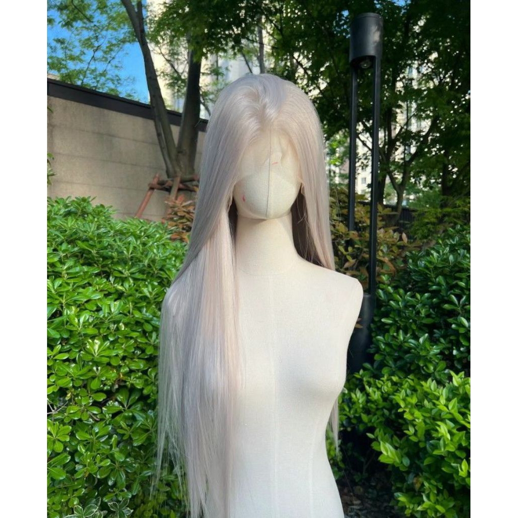 wig lace grey silver preloved