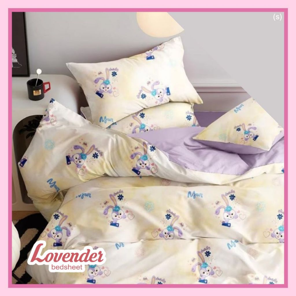 Sprei/Bedcover katun JEPANG tokyo disneyland disney stella lou kuning yellow pastel ungu lilac purpl