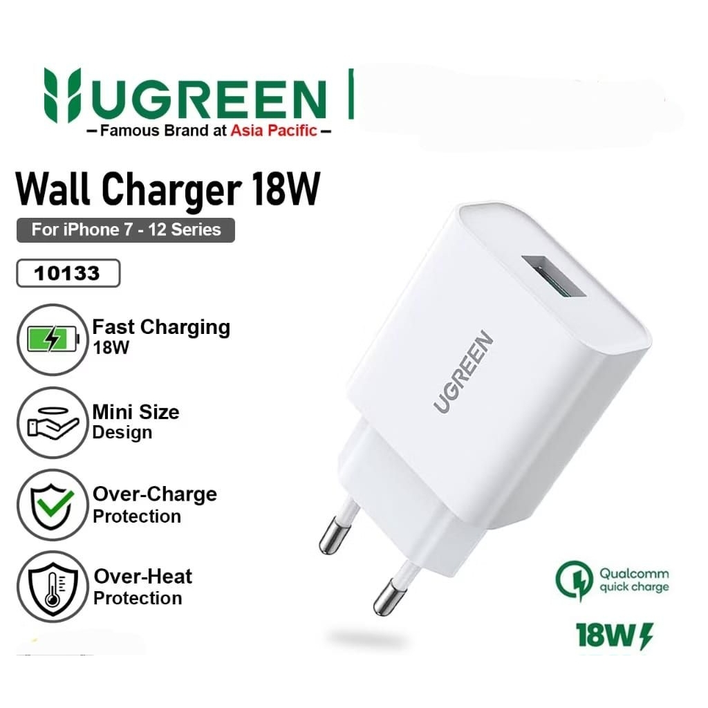 UGREEN KEPALA CHARGER IPHONE 5 6 7 8 X XS XR / FAST CHARGING / 10W - 18W / ORIGINAL 100% / SECOND