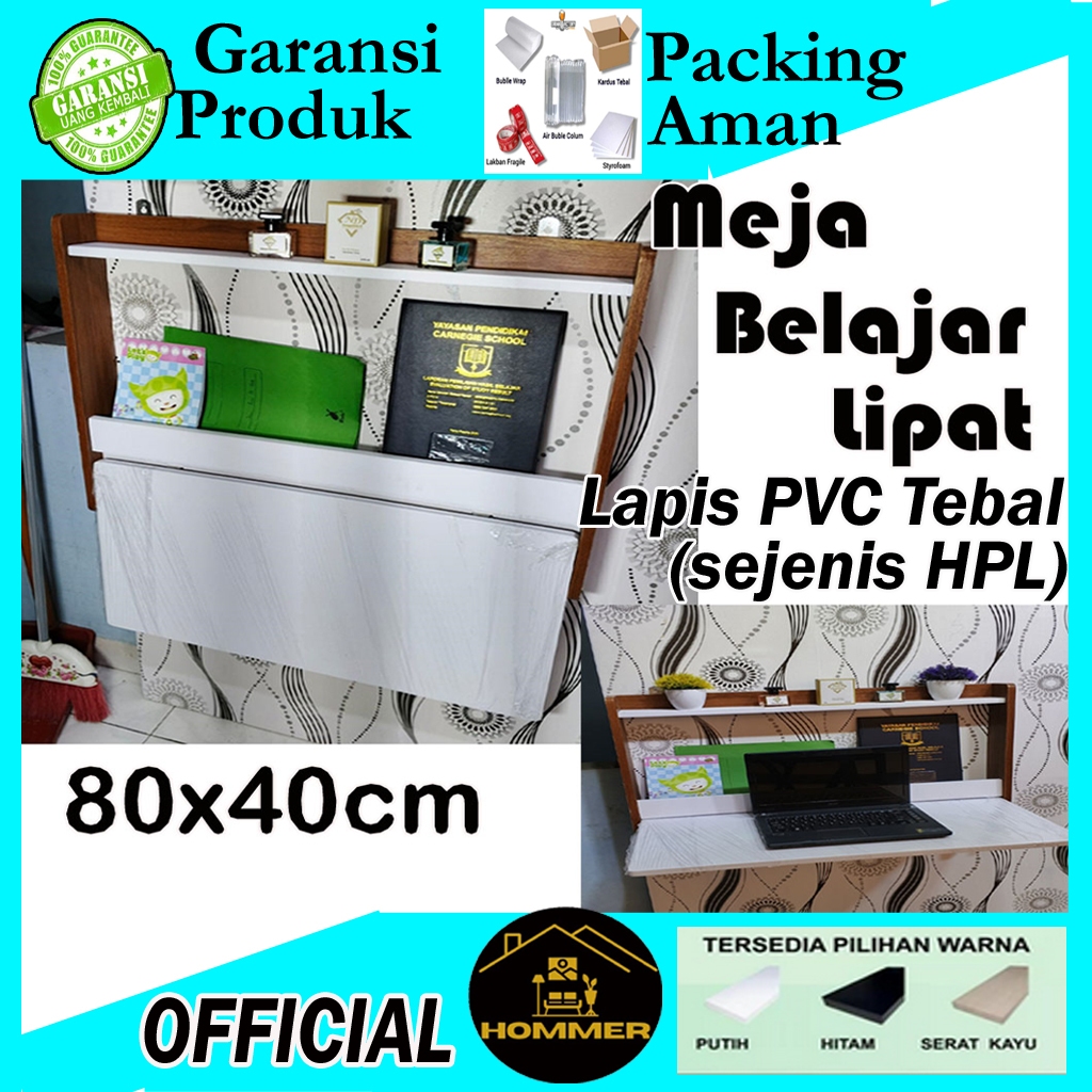 Meja Belajar Lipat Dinding Rak Gantung Meja Laptop Lipat