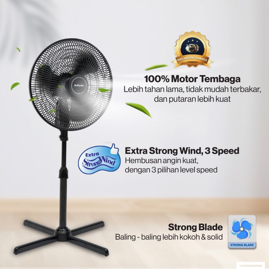 Kipas angin berdiri miyako KAS 1606 XPL Kipas angin berdiri miyako 16 inch