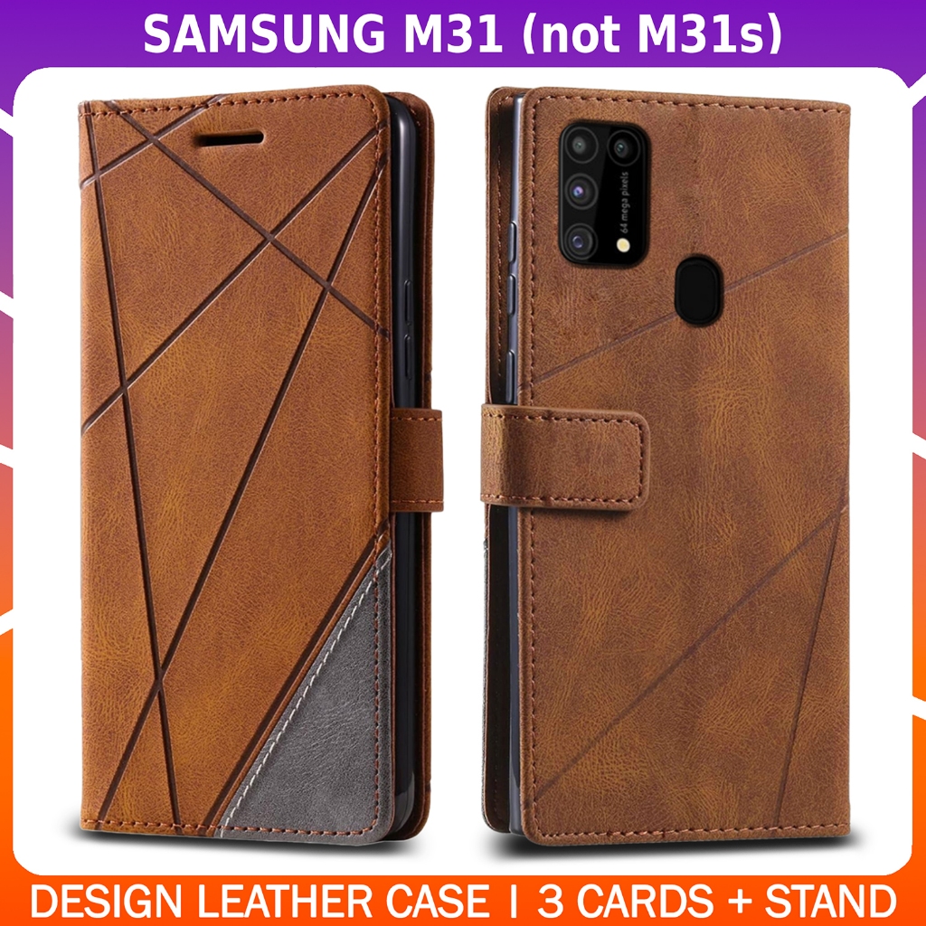 Premium Leather Wallet Flip Case with Stand SAMSUNG GALAXY M31
