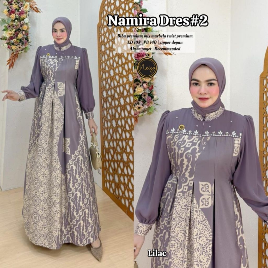 Dress Gamis Wanita Best Seller Untuk Kondangan atau Lebaran Namira Dress#2 By Meisa