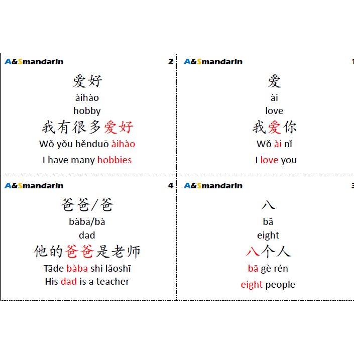 kursus video tutorial mandarin Kosakata NEW HSK 1 dan contoh kalimat (500 kosakata HSK 1 versi 3.0) 