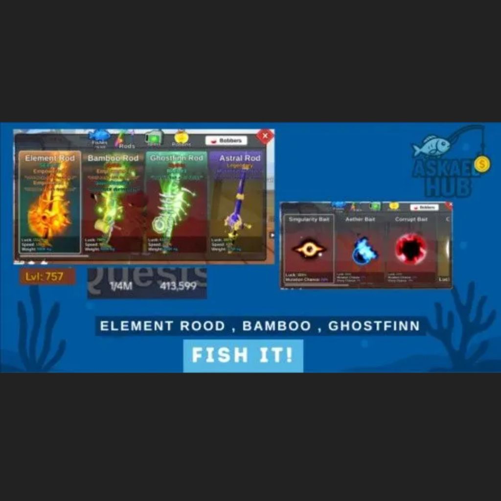 FISH IT ELEMENTAL ROD + SINGULARITY BAIT Fish It