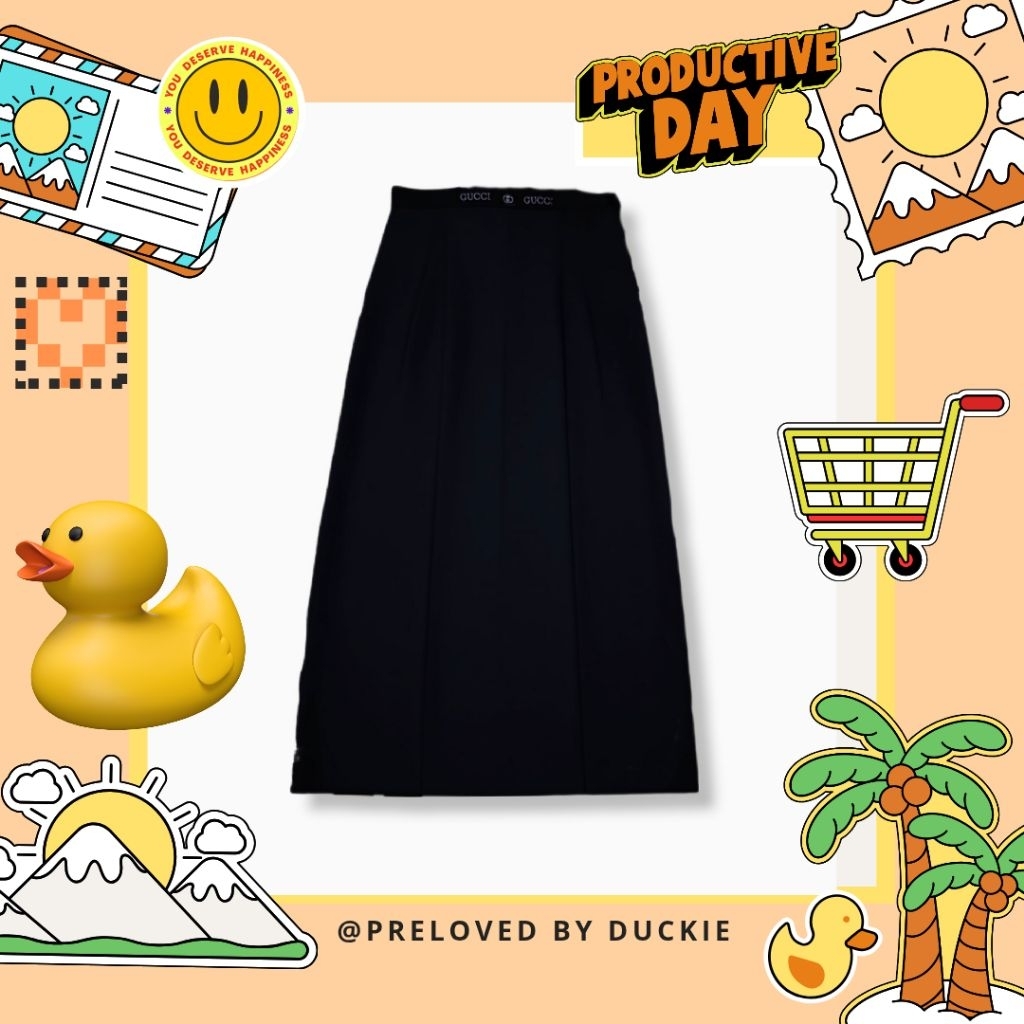 CLOTHES BY DUCKIE rok hitam kerja sekolah/kuliah formal classic Gucci