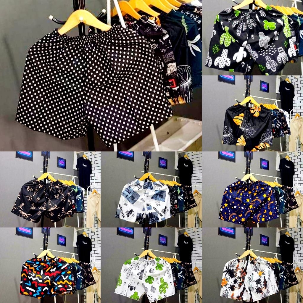 (100 Pcs) Paket Hemat Usaha Boxer Celana Pendek Santai Dewasa Ada Sakunya