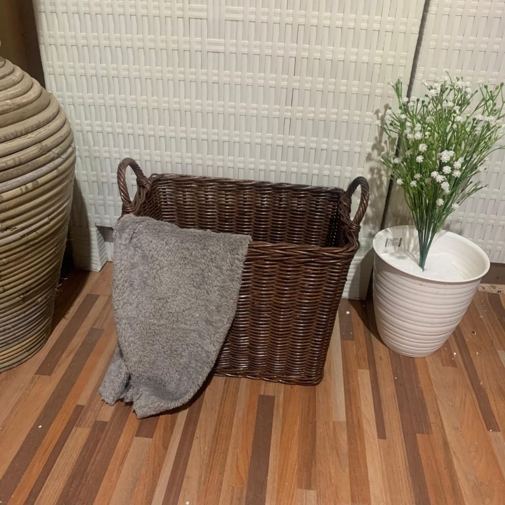 KOTAK HANDLE/BOX PENYIMPANAN SERBAGUNA ROTAN ALAMI