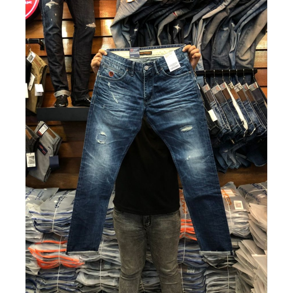 vip denim promo jeans lecaso // lecaso jeans official // jeans panjang lecaso regular model sobek te