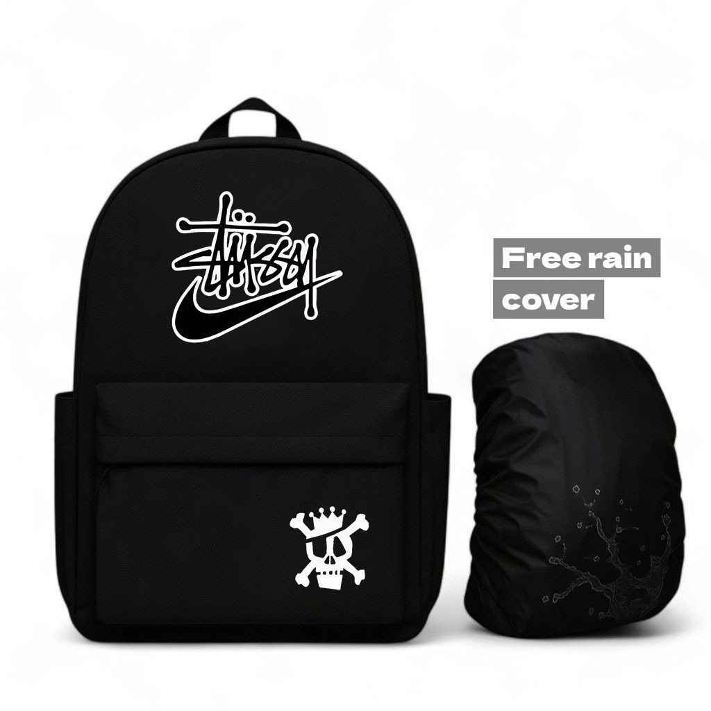 Tas Ransel Pria Motif Stussy Free Rain Cover, Bisa COD 2025