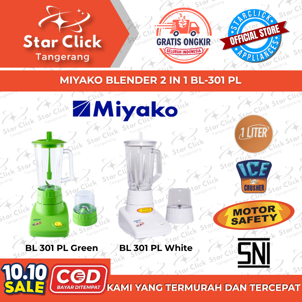 Miyako Blender 2 in 1 BL 301 PL / BL-301 PL / BL301PL [Garansi Resmi]