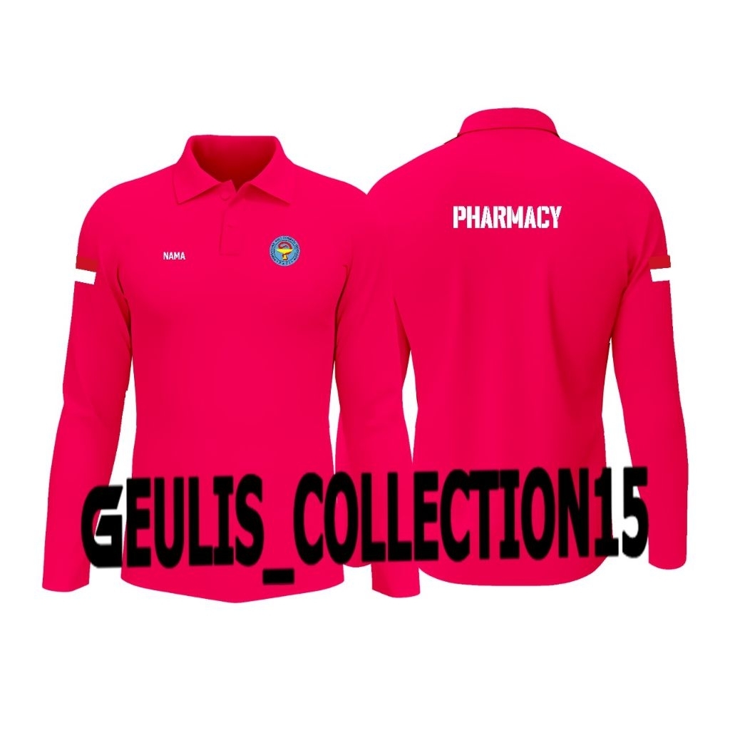 KAOS KERAH MODEL POLO TRENDY BISA CUSTOM BEBAS AJA #PHARMACY#  READY TANGAN PANJANG DAN TANGAN PENDE