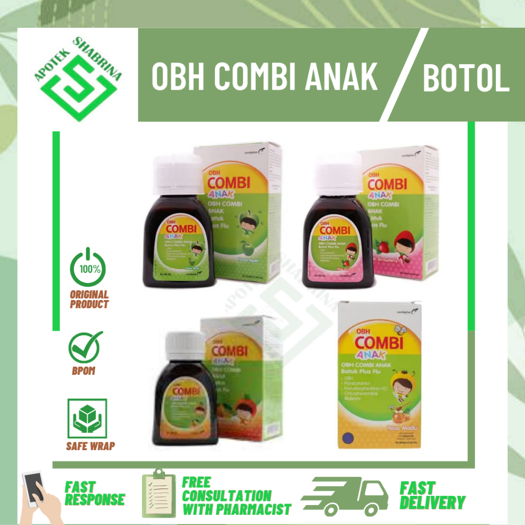 OBH Combi Anak/ Obat Batuk Pilek Anak Strawberry / Madu / Jeruk