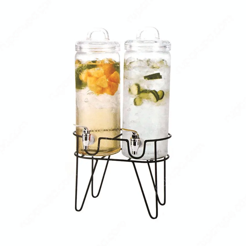 Informa Appetite Macy Dispenser Minuman Kaca Dengan Rak Kapasitas 2.4 Liter + Packing Kayu