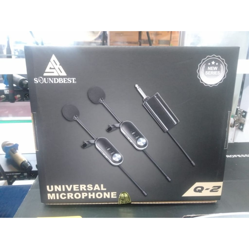 mic microphone wireles soundbest q2 Q-2 mic imam mesjid mic clip on mic jepit original