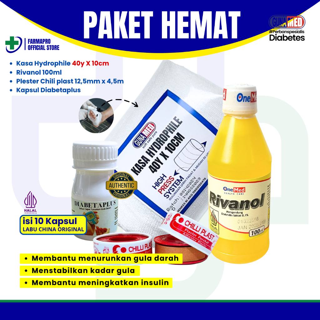 [TERHEMAT] PAKET PERAWATAN LUKA DIABETES 4 ITEM / PRODUK ORIGINAL / KASA GUNAMED