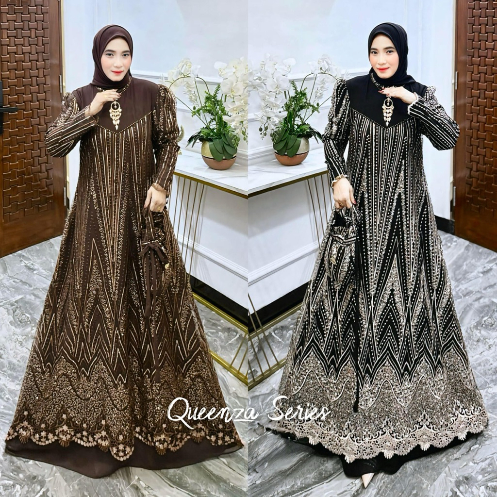 QUEENZA SERIES / Original brand / COD / Gamis Mewah Terbaru