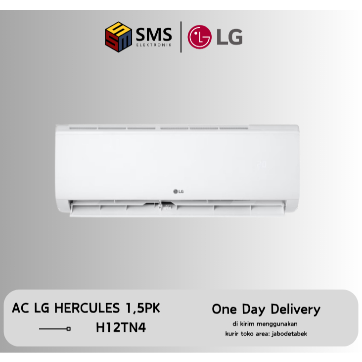 LG AC H12TN4 AC Split Standard 1,5PK Hercules Turbo Cooling Auto Swing R32 Eco-Friendly Hemat Listri