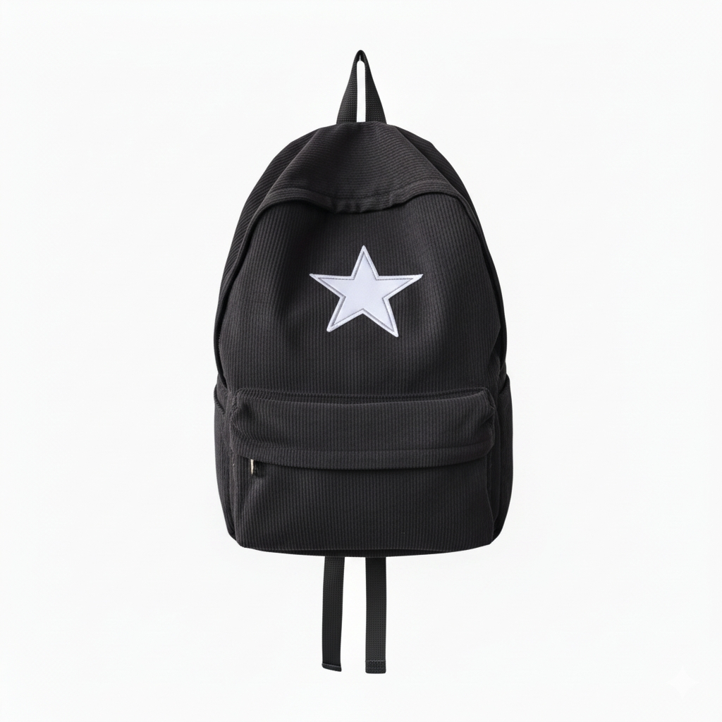Tas Ransel Corduroy Bintang Backpack Vintage Sekolah
