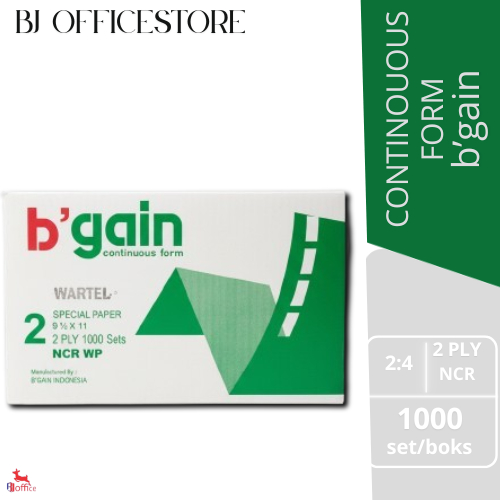 Kertas Continuous Form 2 : 4 Bgain / Kertas CF 2 Ply Wartel Bgain