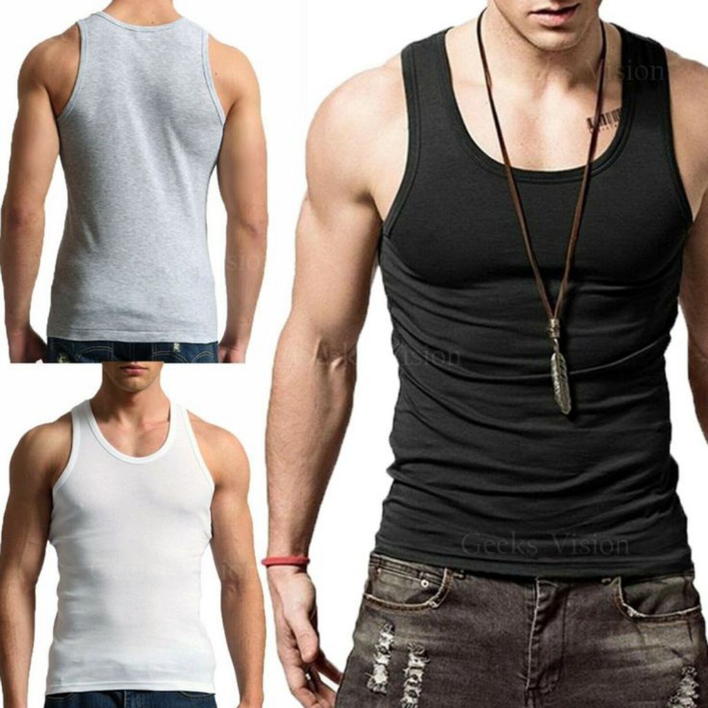 (Paket 5Pcs) Singlet Pria Dewasa Singlet Katun Cowok Singlet Pria Katun 100% Singlet Pria Remaja Dew