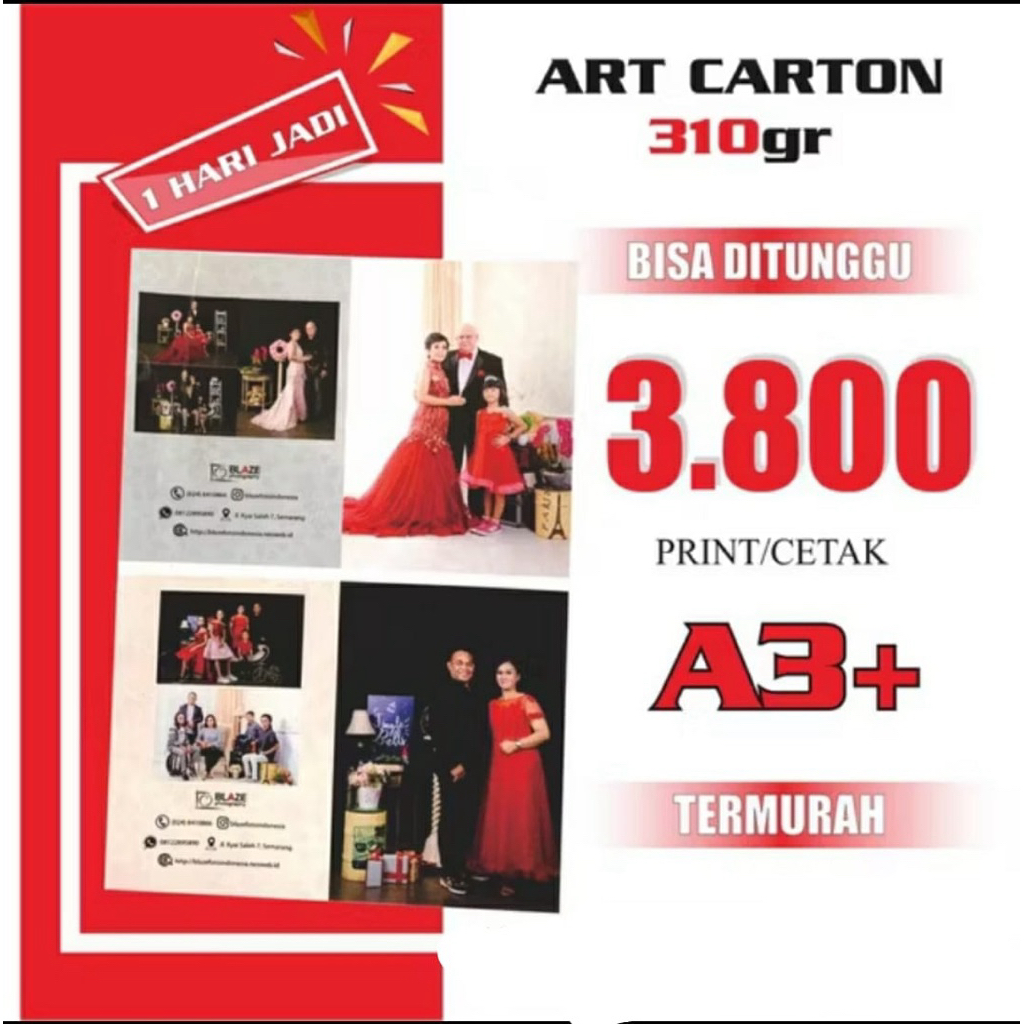 Print A3+ | Cetak A3+ MURAH | Art Carton 310 gr | 1 Sisi / 2 Sisi