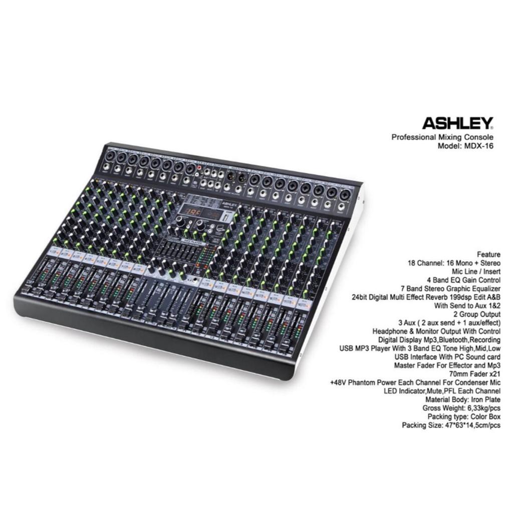 Mixer Audio Ashley MDX16 MDX 16 (16channel) Original