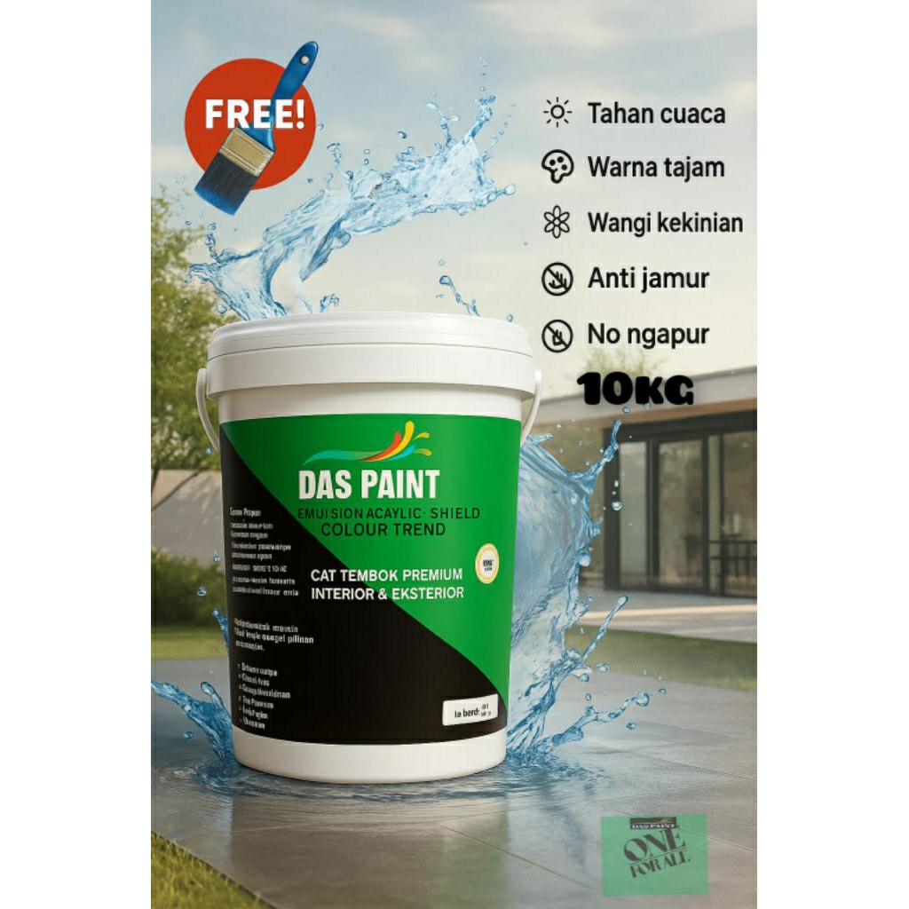 DAS PAINT - Cat Tembok 10kg Interior Premium Dinding Cat Wangi Masa Kini Yg Kekinian