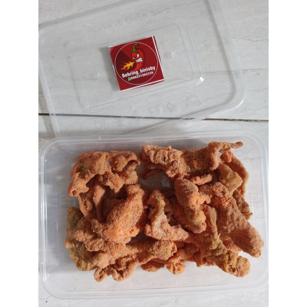 kulit ayam crispy pedas daun jeruk