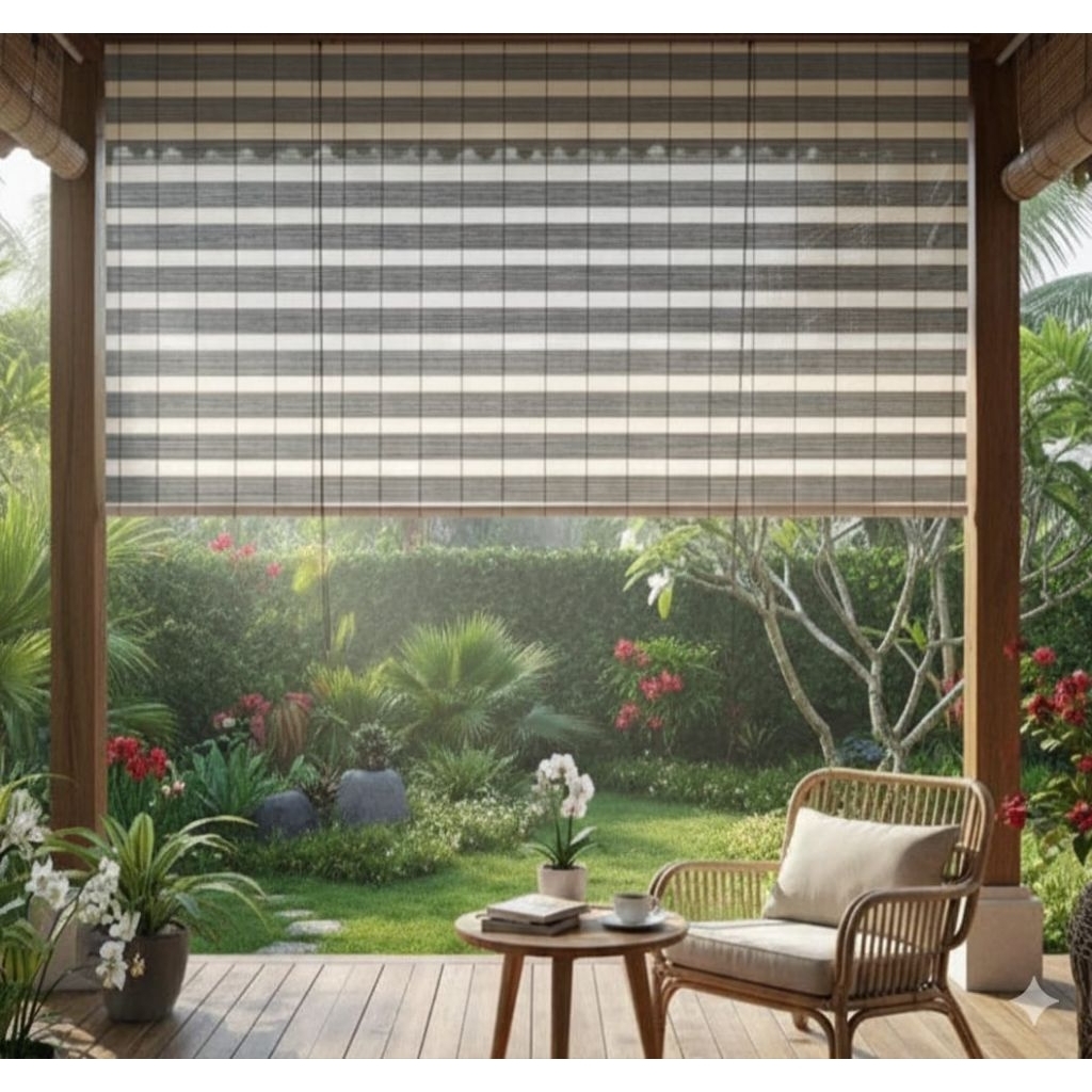 keray tirai gulung Outdoor bahan PVC